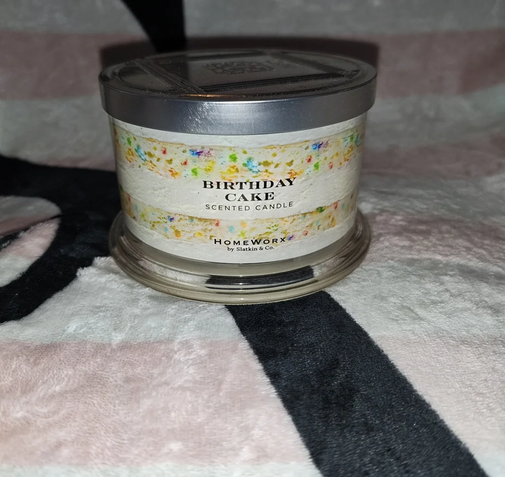 HomeWorx Birthday Cake Scented Candle - White